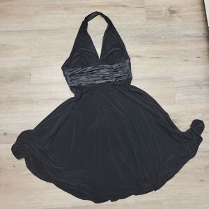 Jones Wear Dress Black Marilyn Monroe Halter Rockabilly Size 16